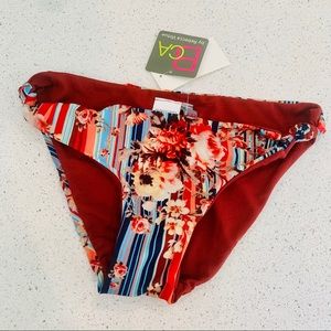 BCA Rebecca Virtue Floral & Striped Bikini Bottom